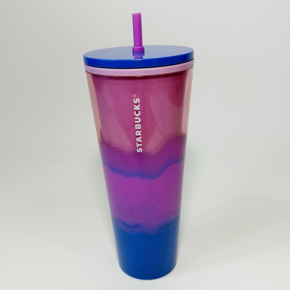 Starbucks Summer 2021 Color Wave 24 oz Venti Cold Cup Tumbler Pink Purple
